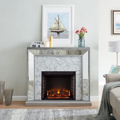 SEI Furniture Tranton Glam Mirror Electric Fireplace - N/A
