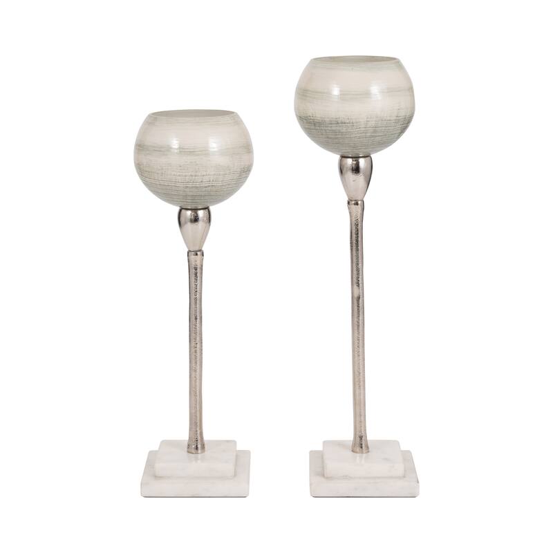 Sagebrook Home Modern Glass Candle Holder