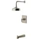 preview thumbnail 27 of 34, Kingston Brass Manhattan Single-Handle Pressure Balanced Tub and Shower Faucet Brushed Nickel