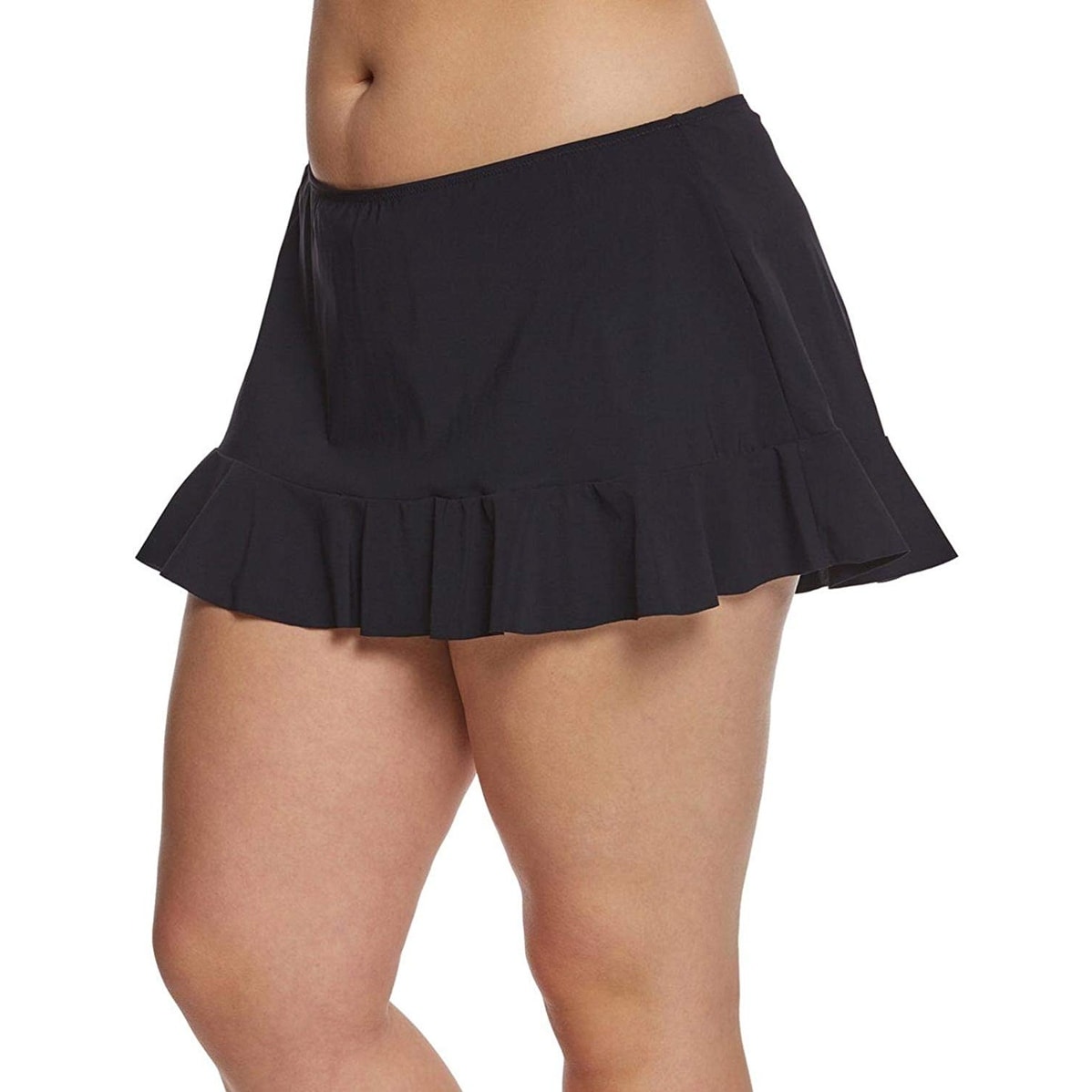 black plus size swim skirt