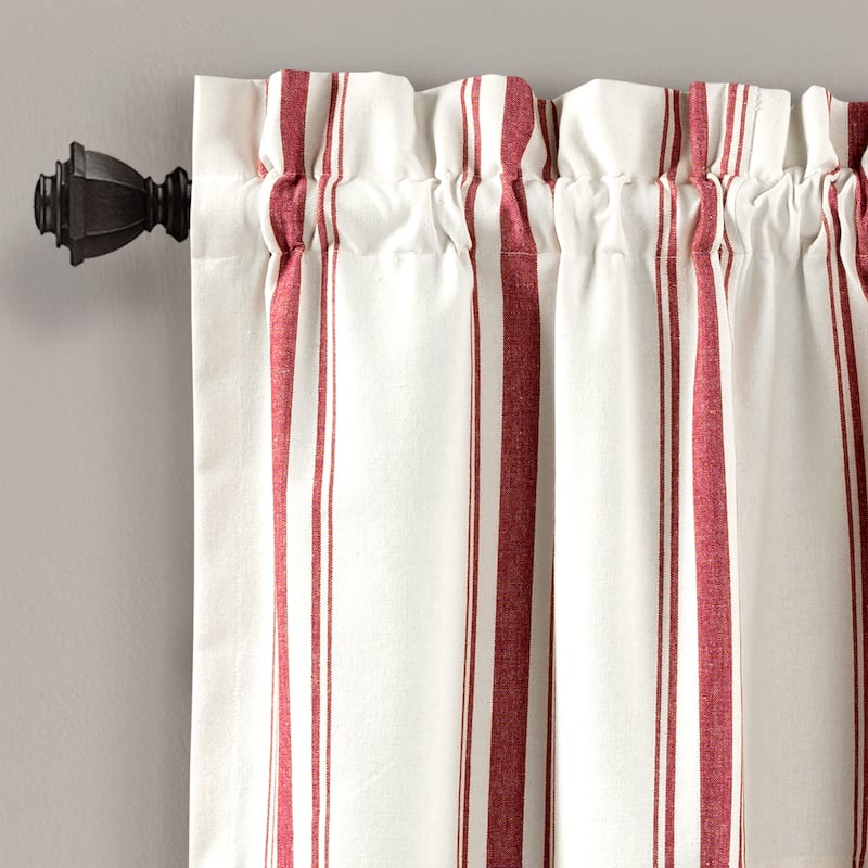Lush Decor Farmhouse Stripe Yarn Dyed Recycled Cotton Valance Single