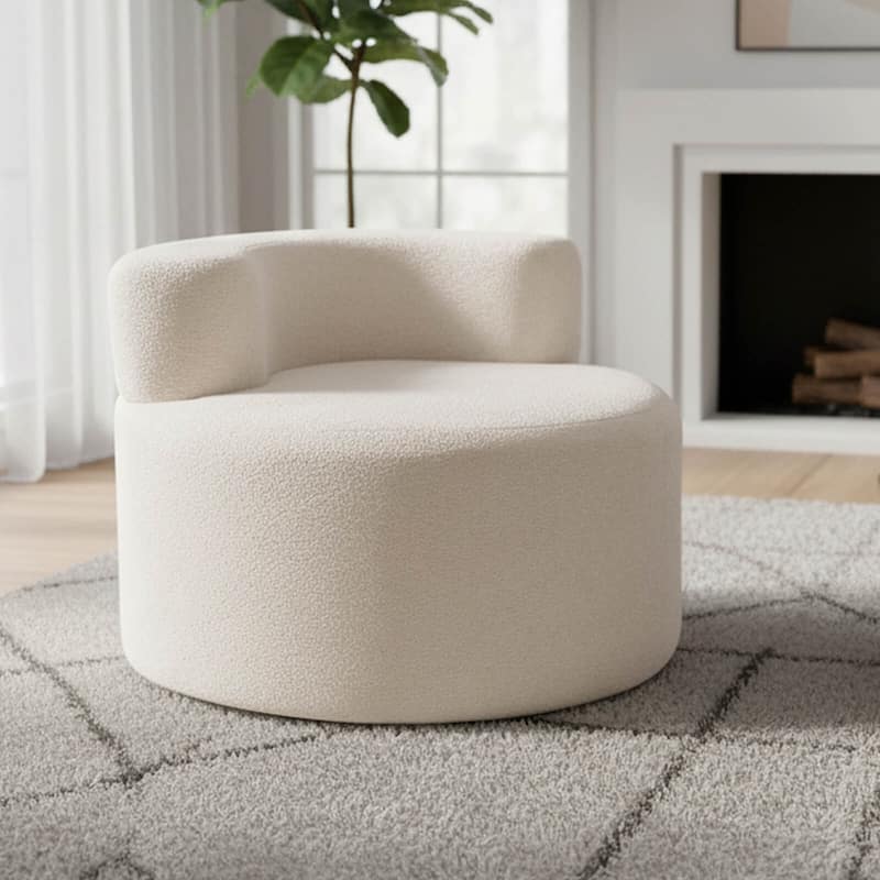 Costway Bean Bag Chair with Soft Teddy Fleece & Curved Backrest for
