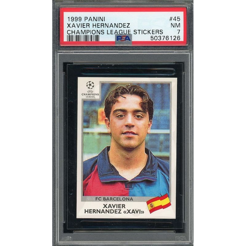Xavier Hernandez 1999 Panini Champions League Rookie Stickers Card #45 PSA 7 - 8'6" x 11'6"