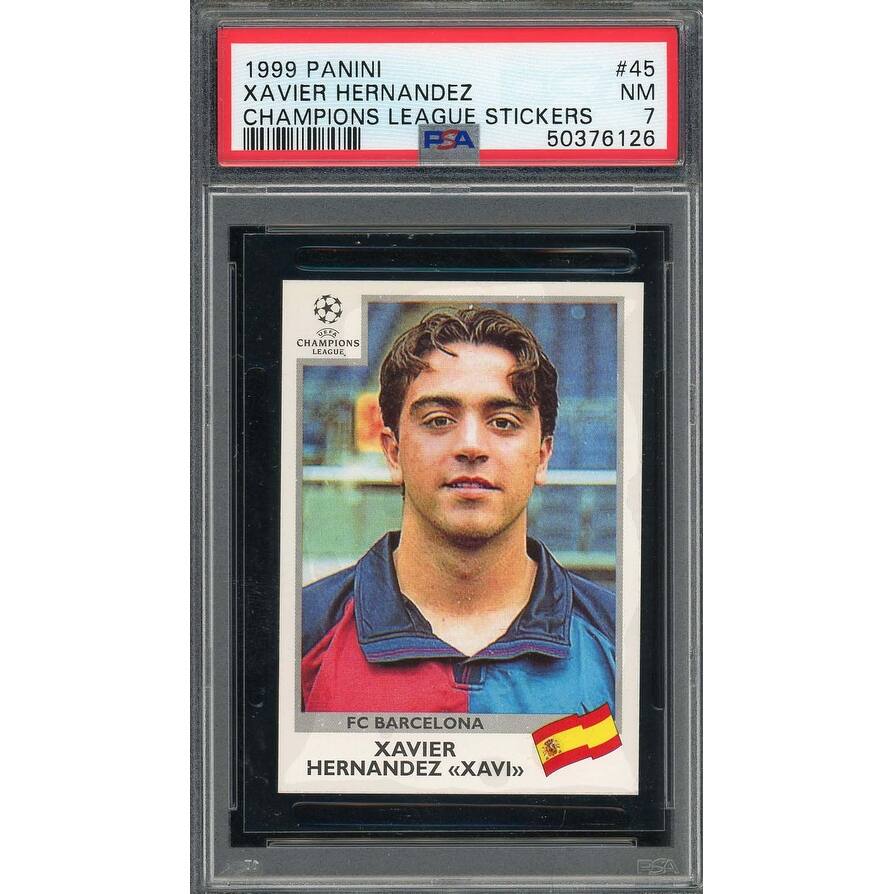 Xavier Hernandez 1999 Panini Champions League Rookie Stickers Card #45 PSA 7 - 8'6" x 11'6"