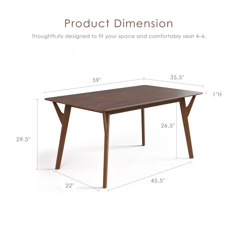 Furniture of America Beck Mid-century 5-Piece Wood Dining Table Set
