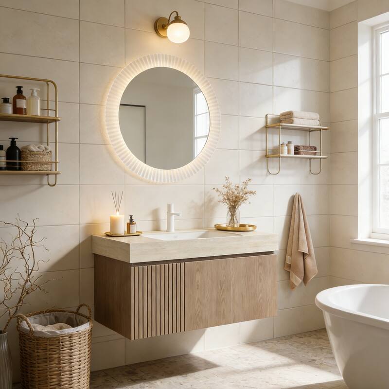 Mondern Floating Bathroom Vanity with 1 Pre-drilled Faucet Holes