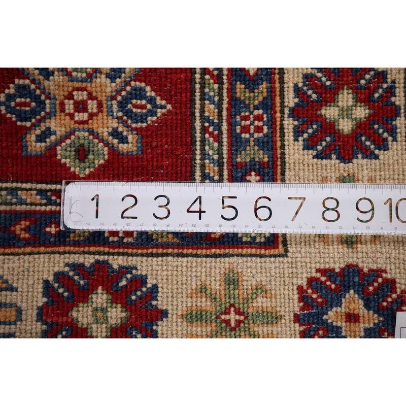 Oriental Red Kazak Accent Rug Handmade Wool Carpet - 3'4" x 4'11"