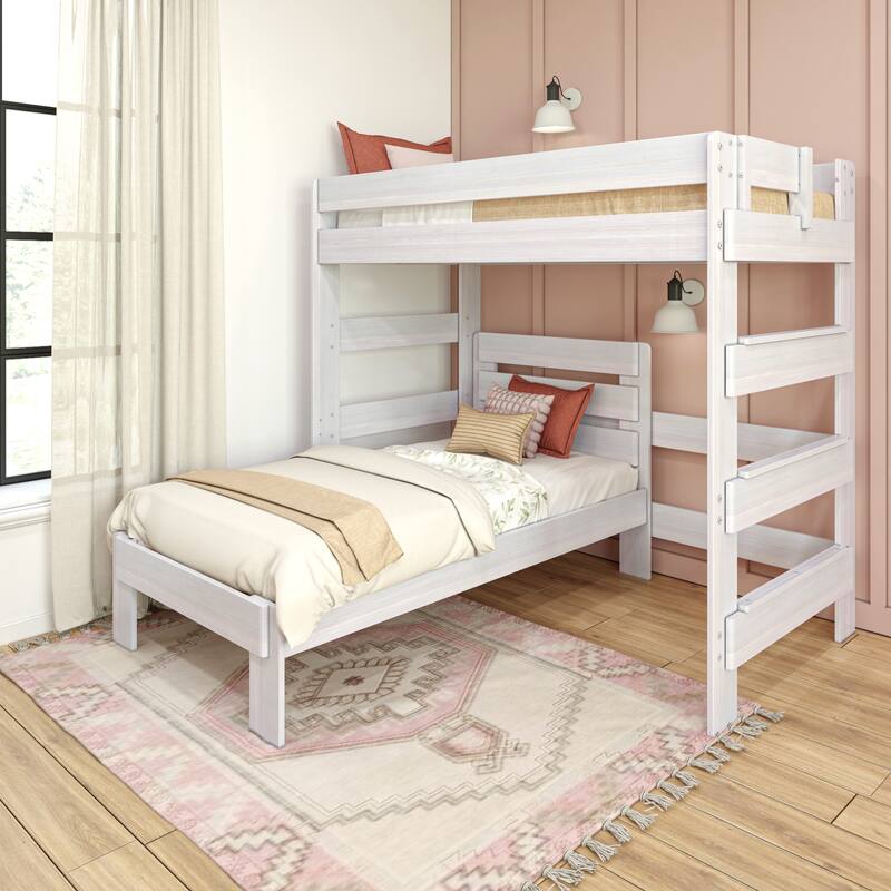 Max and Lily Farmhouse Twin over Twin L-Shaped Bunk Bed