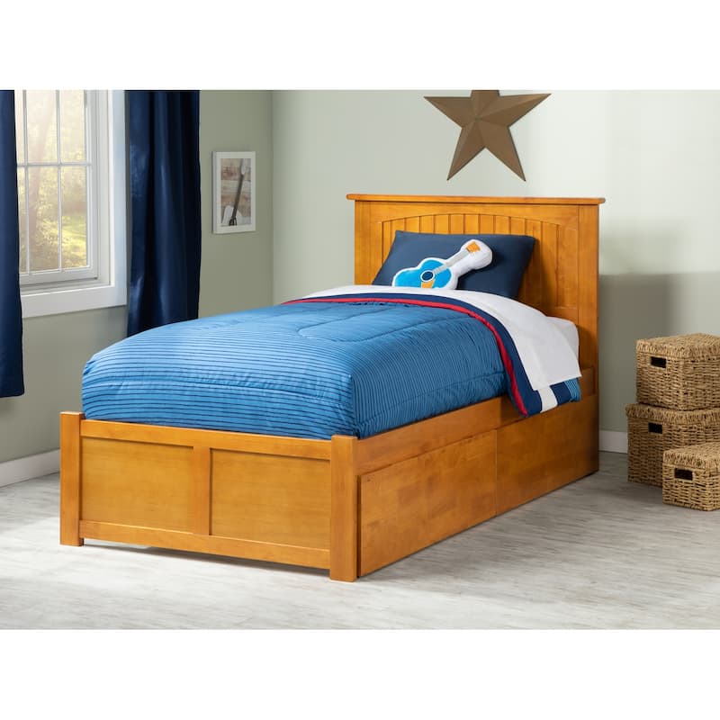 Platform Bed with Drawers - Grey Bedroom Furniture - Modern Style Bed Frame - Underbed Storage Solution