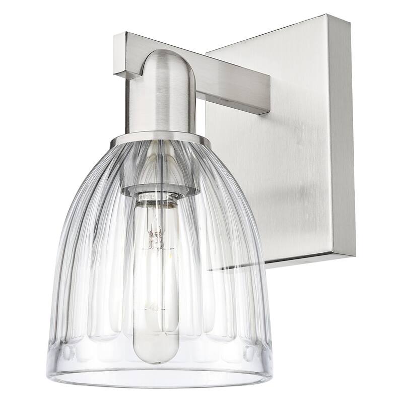 Innovations Lighting 716-1W-12-6 Brookfield Sconce Brookfield 12" Tall - Brushed Satin Nickel / Clear