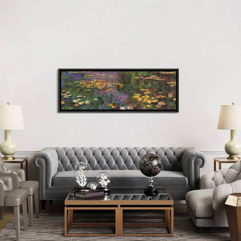 iCanvas "Water Lilies" by Claude Monet Framed Canvas Print