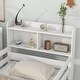 preview thumbnail 5 of 7, White Twin over Twin Solid Wood Bunk Bed with Bookcase Headboard, Safety Rail and Ladder, Can Be Converted into 2 Beds