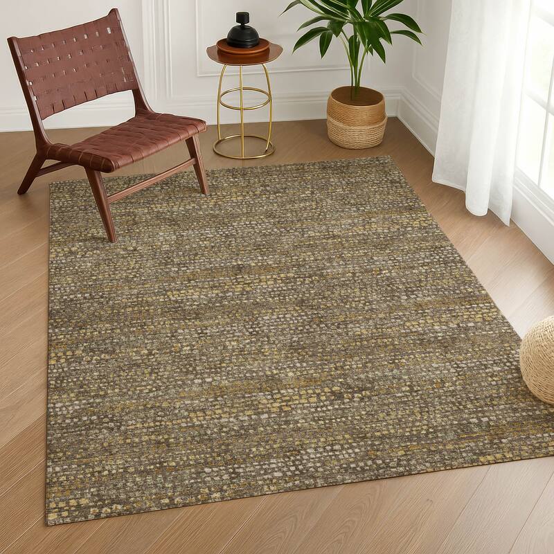 Machine Washable Indoor/ Outdoor Casual Kersey Chantille Rug