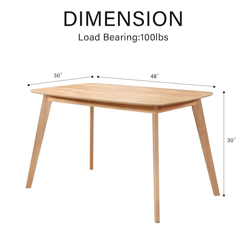 Modern Dining Table 48 Inch Kitchen Table with Solid Wood Leg Espresso/Oak