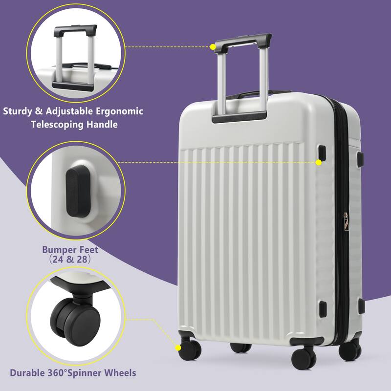 5 Piece Hardshell ABS Luggage Sets with Spinner Wheels and Tsa Lock