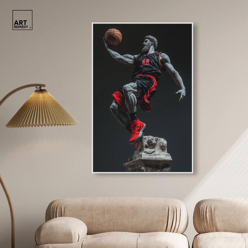 Basketball Sculpture Canvas by Art Remedy