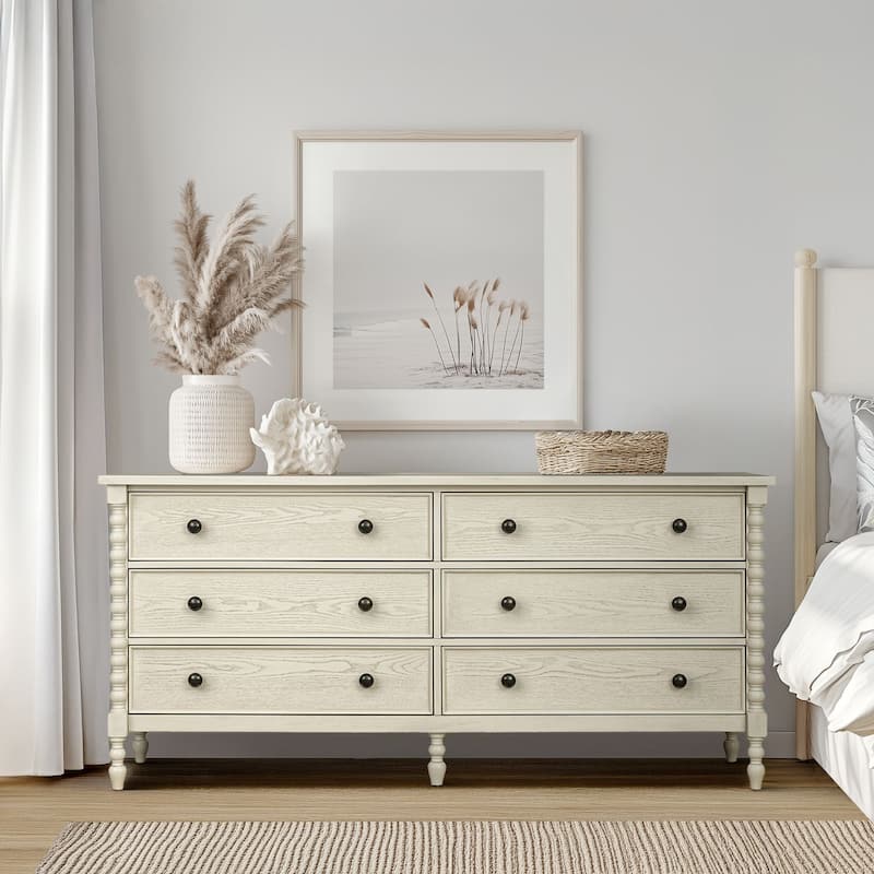 Madison Park Signature Beckett Large Dresser - Cream - 6-drawer