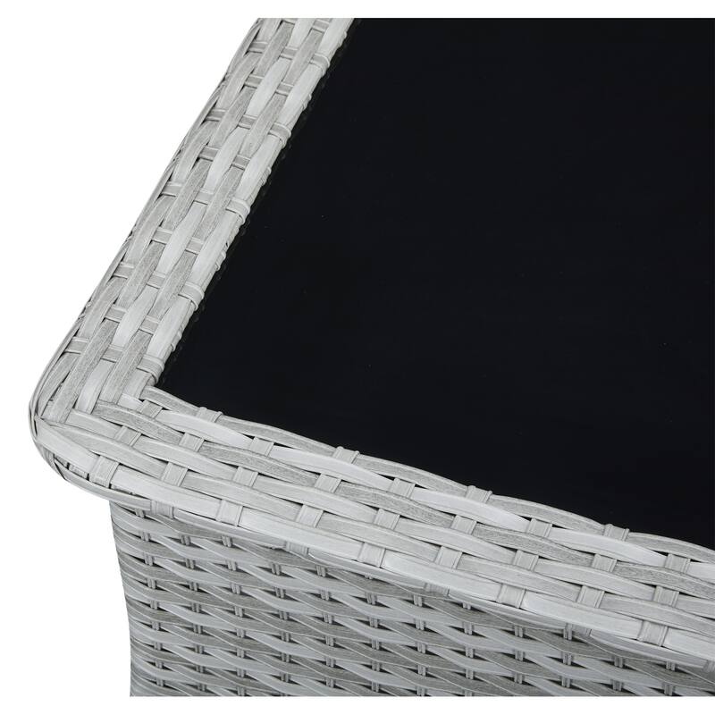 Gymojoy Outdoor 3-Seat Sofa Pario Chair Coffee Table with Cushion