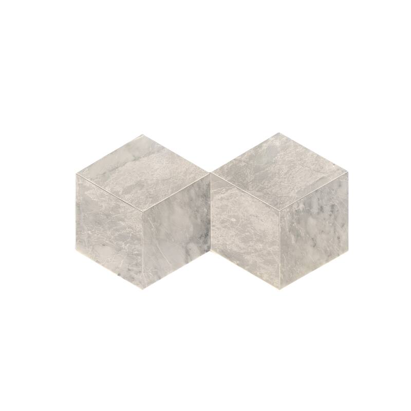 Roomfitters Hexagon Marble Tile for Wall and Floor, Polished Natural Stone, Genuine Marble, 12-Piece Box, Carrara Gray