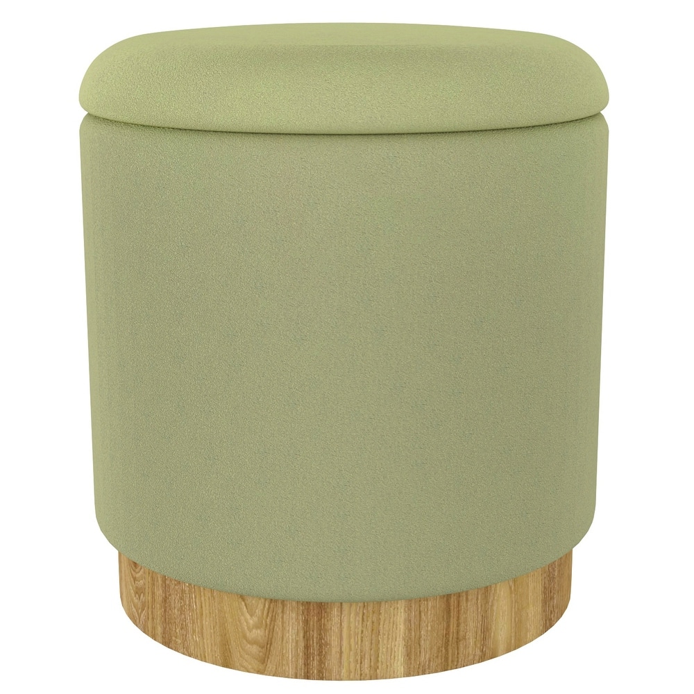 Modern Fabric Round Storage Ottoman