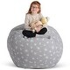 preview thumbnail 1 of 6, Creative QT Stuff 'n Sit XL 38'' Bean Bag Storage for Stuffed Toys, Gray Dandelion