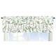 Floral Leaf Collection Window Curtain Valance - Green White Boho Watercolor Botanical Woodland Tropical Garden Tiered Ruffled