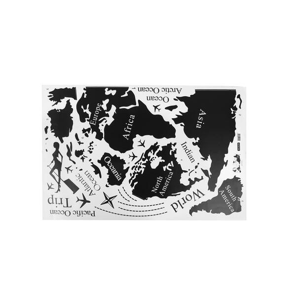 Shop Home Room Decor Black Diy Removable Pvc World Trip Map Wall