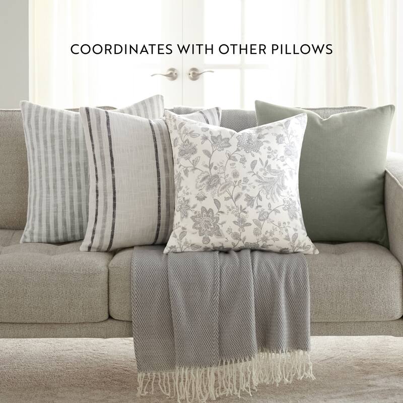 Yarn-Dyed Cotton Decor Throw Pillow in Framed Stripe