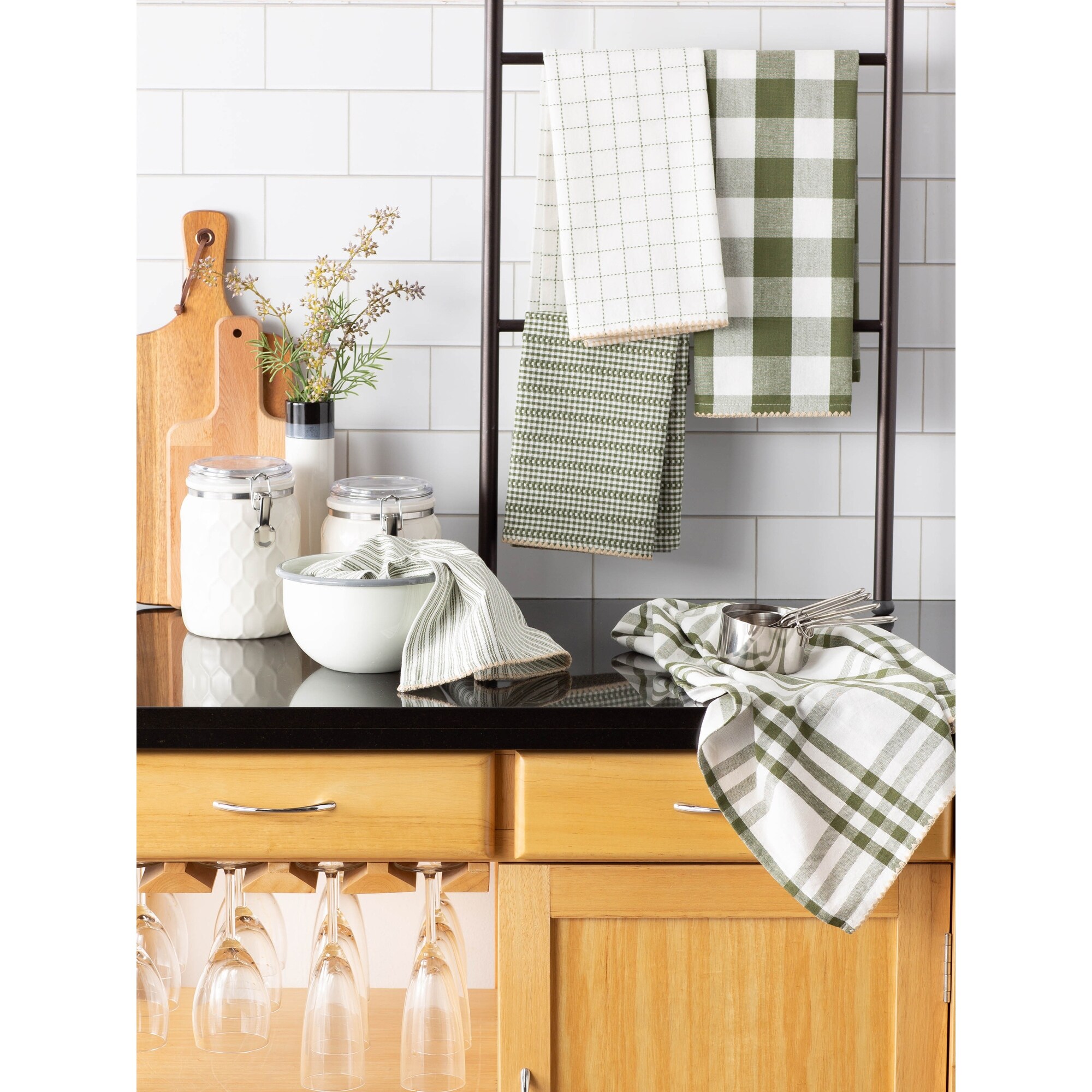 DII Basic Solid Dishtowel Collection Cotton Flat Woven, Small Set, 18x28,  White, 6 Piece