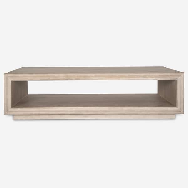 slide 2 of 5, Uttermost Prism Light Oak Coffee Table - 15"H x 56"W x 30"D
