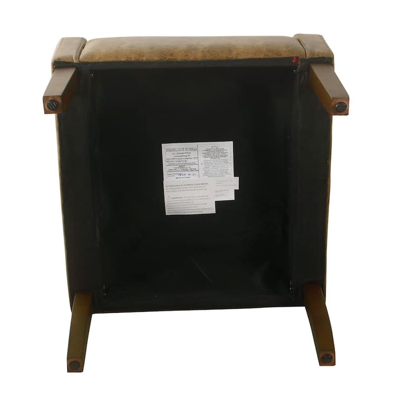 HomePop Modern Swoop Arm Accent Chair - Distressed Brown Faux Leather