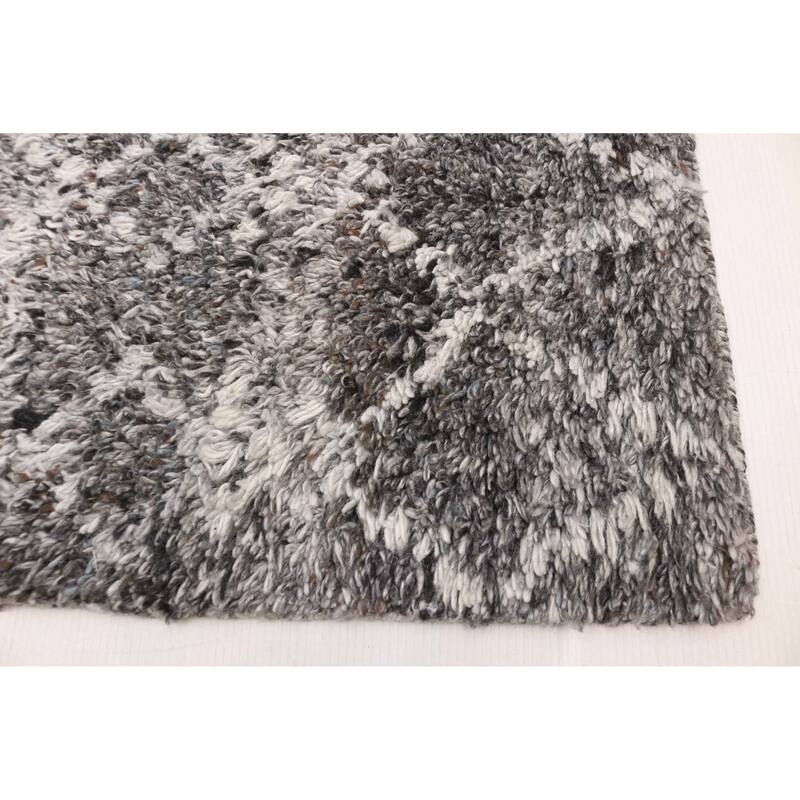 ECARPETGALLERY Hand-knotted Tangier Dark Grey Wool Rug - 5'0 x 8'2