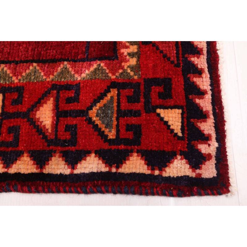 ECARPETGALLERY Hand-knotted Melis Vintage Dark Red Wool Rug - 4'8 x 6'6