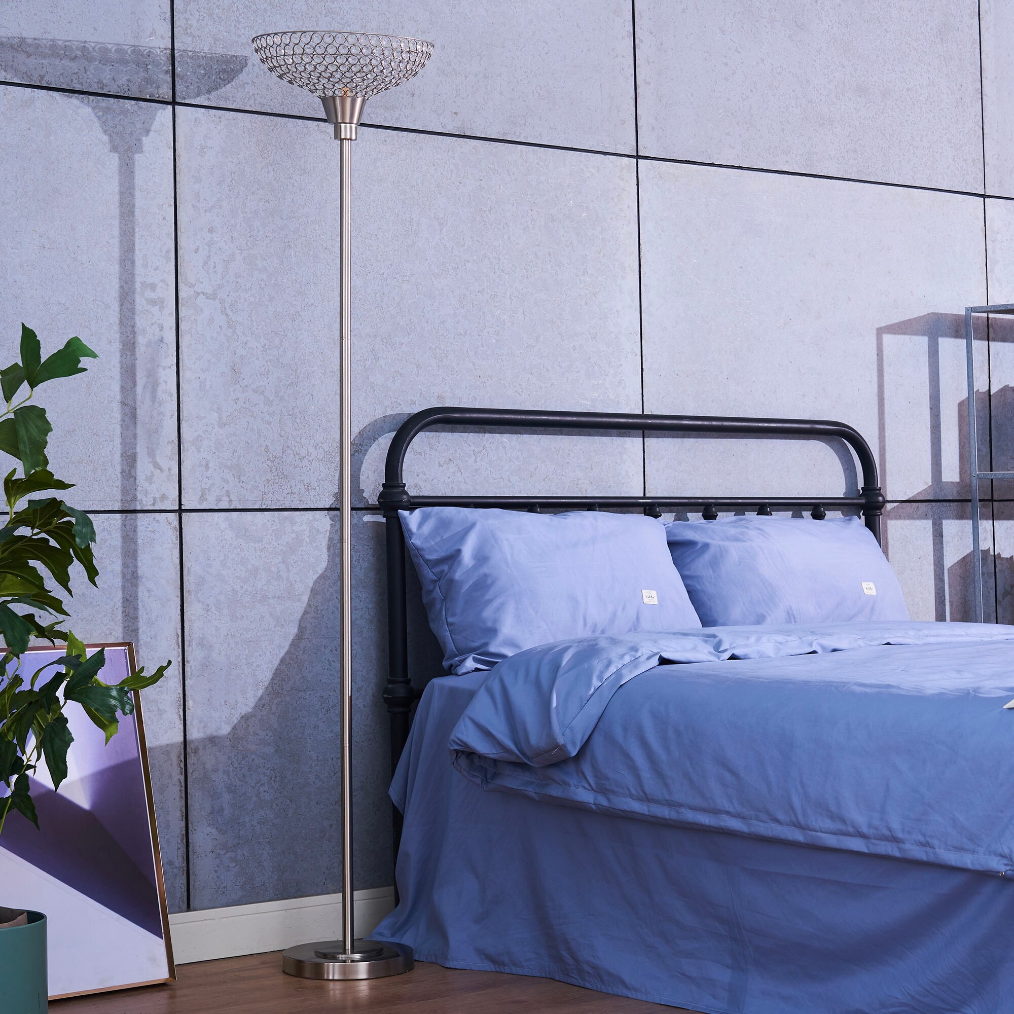 CO Z 73 inch Contemporary Torchiere Standing Floor Lamp Nickel