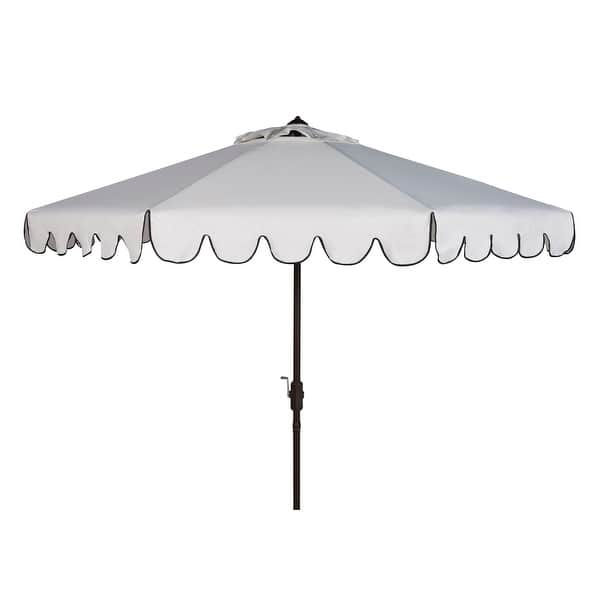 beige patio umbrella with white fringe Clihome 9 ft. Boho Fringe Patio Umbrella in Beige, 8-Rib Fiberglass Frame,  Tilt and Crank Lift, Water-Resistant UV Canopy CL0102QDLS9BE