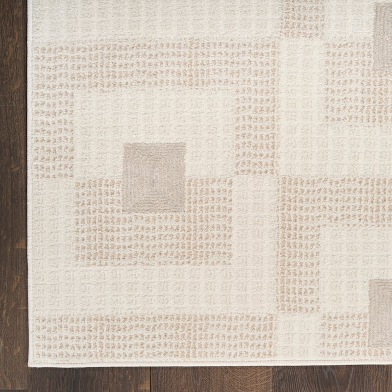 Nourison Nordic Indoor only Beige Geometric Area Rug