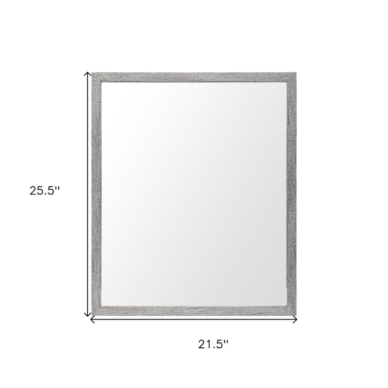 HomeRoots 26" Gray Framed Bathroom Vanity Mirror - 21.50 in. x 25.50 in. x 1.75 in.