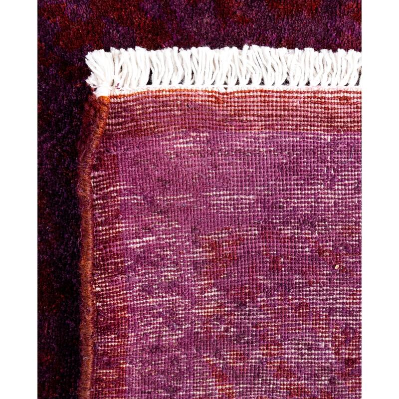 Overdyed One-of-a-Kind Hand-Knotted Area Rug - Purple - 3' 9" x 4' 2"