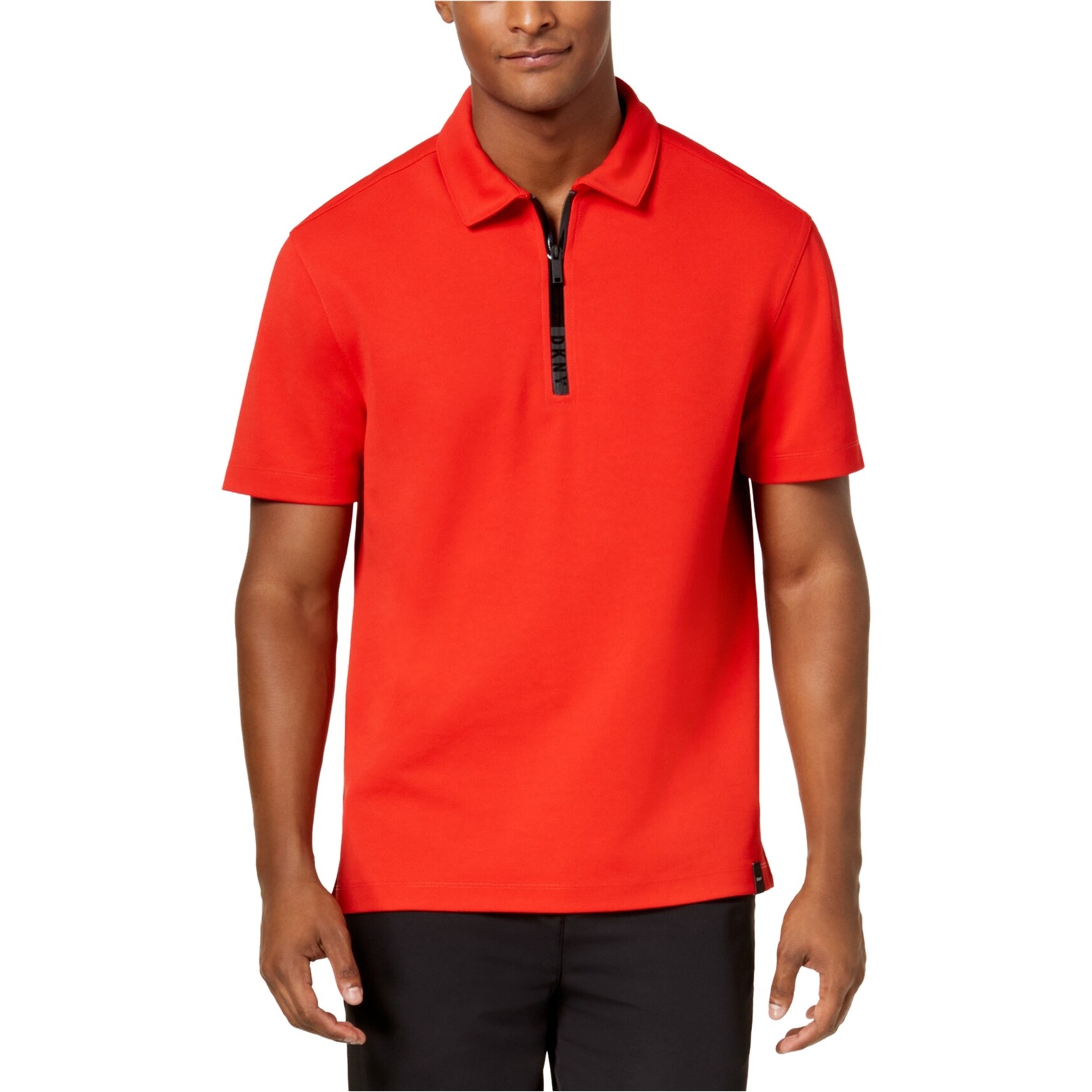 black zipper polo shirt