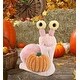 preview thumbnail 4 of 4, DolliBu Super Soft Pink Snail Stuffed Animal with Pumpkin Plush Decor - 5.5 inches