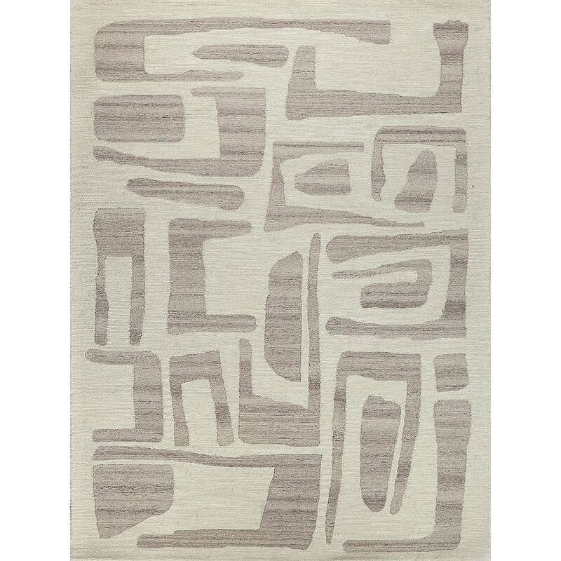 Exquisite Rugs Carmel Handmade Hand-tufted New Zealand Wool on Canvas Ivory/Beige Area Rug