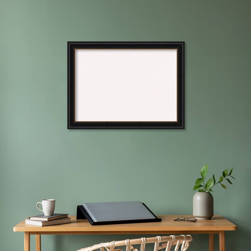 Manhattan Black Framed White Corkboard Bulletin Board