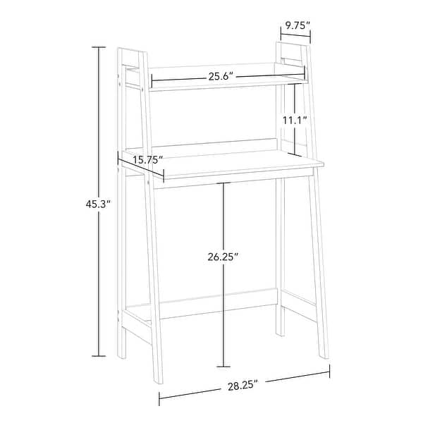 dimension image slide 0 of 2, RiverRidge Kids Art Table Desk with Ladder Shelf and Open Storage Shelf for Playroom - White