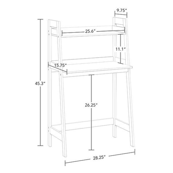 dimension image slide 1 of 2, RiverRidge Kids Art Table Desk with Ladder Shelf and Open Storage Shelf for Playroom - White with 2 10" Floating Bookshelves