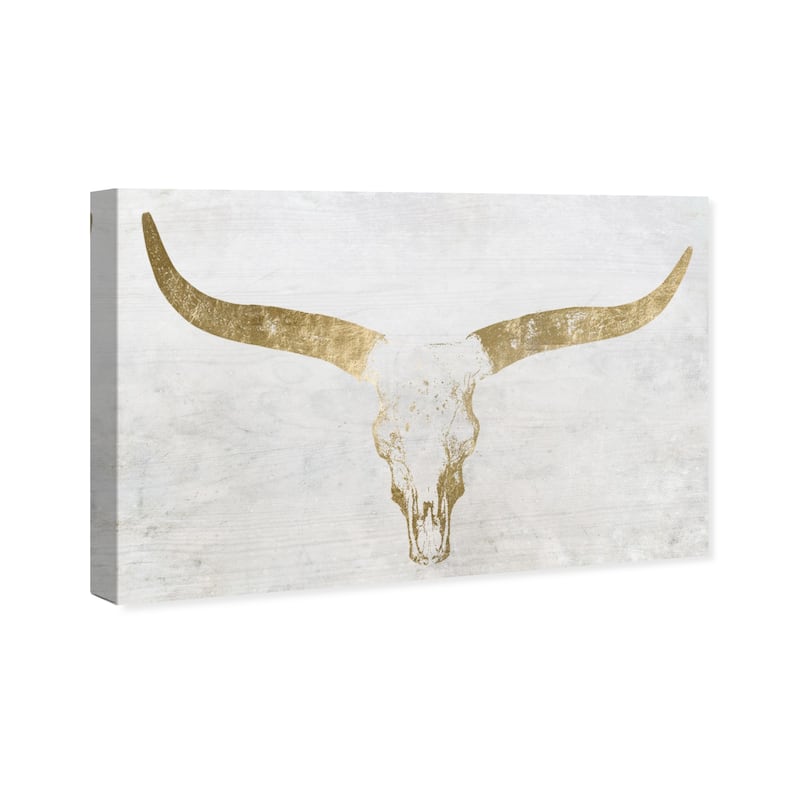 Wynwood Studio 'Evening Desert Skull Sand' Animals Wall Art Canvas Print Farm Animals - Gold, White