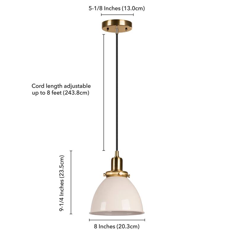 Madison 8" Wide Pendant with Metal Shade