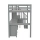 preview thumbnail 19 of 22, Solid Pine Wood Frame Loft Bed With Underneath Space And Stable Staircase, Twin Size Loft Bed With Desk And Drawers