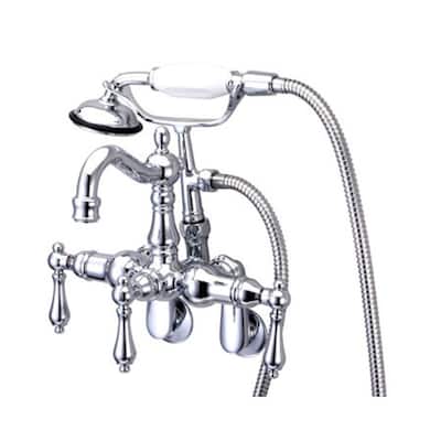 Kingston Brass Vintage Wall Mounted Clawfoot Tub Filler with Personal - Polished Chrome