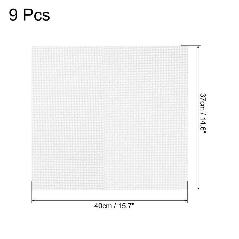 9 Pcs 14.6 x 15.7" Silicone Dehydrator Sheets Fruit Dryer Mesh Mat, White - White