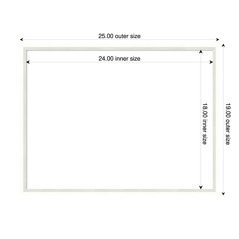Amanti Art Lucie Black Framed Dry Erase Magnetic Board - 25 x 19 in - Lucie White